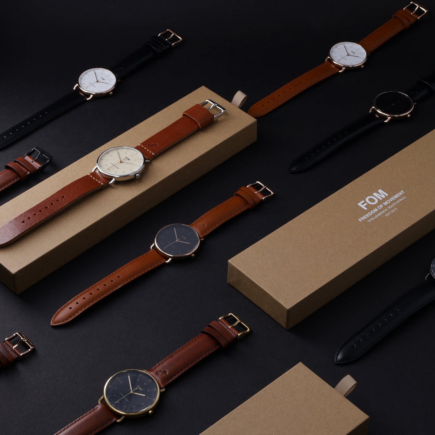 FOM leather strap watch collection styled creative photography